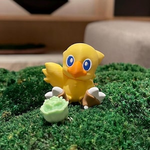 FFXIV Wind-Up Chocobo+ (3D Printed in color PLA) aka Alpha before Ironworks
