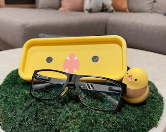 FFXIV Scree eye glasses holder, Cute FF14 3D printed Great Serpent of Ronka valet tray, cozy gamer accessories and decor, pc desk organizer