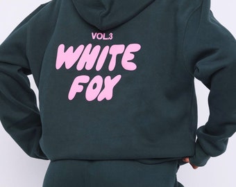 White Fox Hoodie and Pants Set - Casual Daywear and Lounge Wear with Fox Design