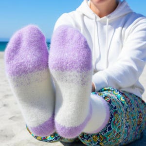 Soft Angora - Breathable All-Season Socks for Indoor Comfort, Walking & Hiking - Nix Lavender