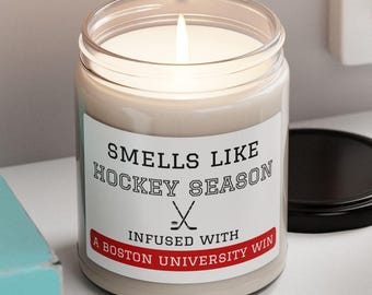 Boston University Hockey Soy Candle: Terriers Scented Candle, 9oz