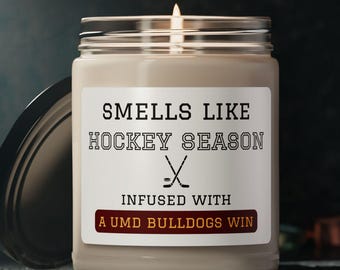 UMD Bulldogs Hockey Soy Candle: University of Minnesota Duluth Gift