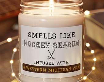 Western Michigan Broncos Hockey Soy Candle: 9oz Scented Candle