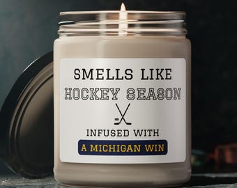 Candela di soia Michigan Wolverines: regalo per i fan dell'hockey