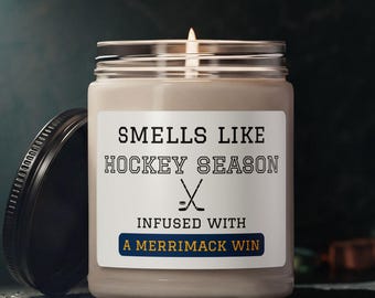 Merrimack College Hockey Scented Soy Candle, 9oz, Warriors