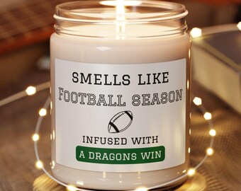 Southlake Carroll Dragons Candle: Football Team Spirit, 9oz Soy Wax