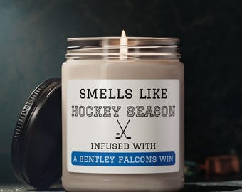 Bentley University Falcons Hockey Scented Soy Candle, 9oz