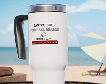 MN Gophers Stainless Steel Travel Mug: Football Tailgate Gift
