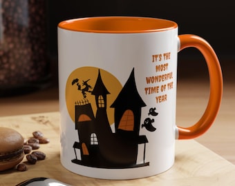 Halloween Coffee Mug, Spooky Witch Coffee Cup, Fall Coffee Cup, It's The Most Wonderful Time of the Year Halloween, Fall Season Drinkware