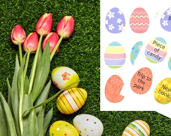 Printable Easter Egg Coupons: Kids Rewards, Easter Basket Fillers (Digital Download)