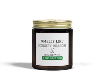 UND Sioux Hockey Scented Candle: Coconut Apricot Wax
