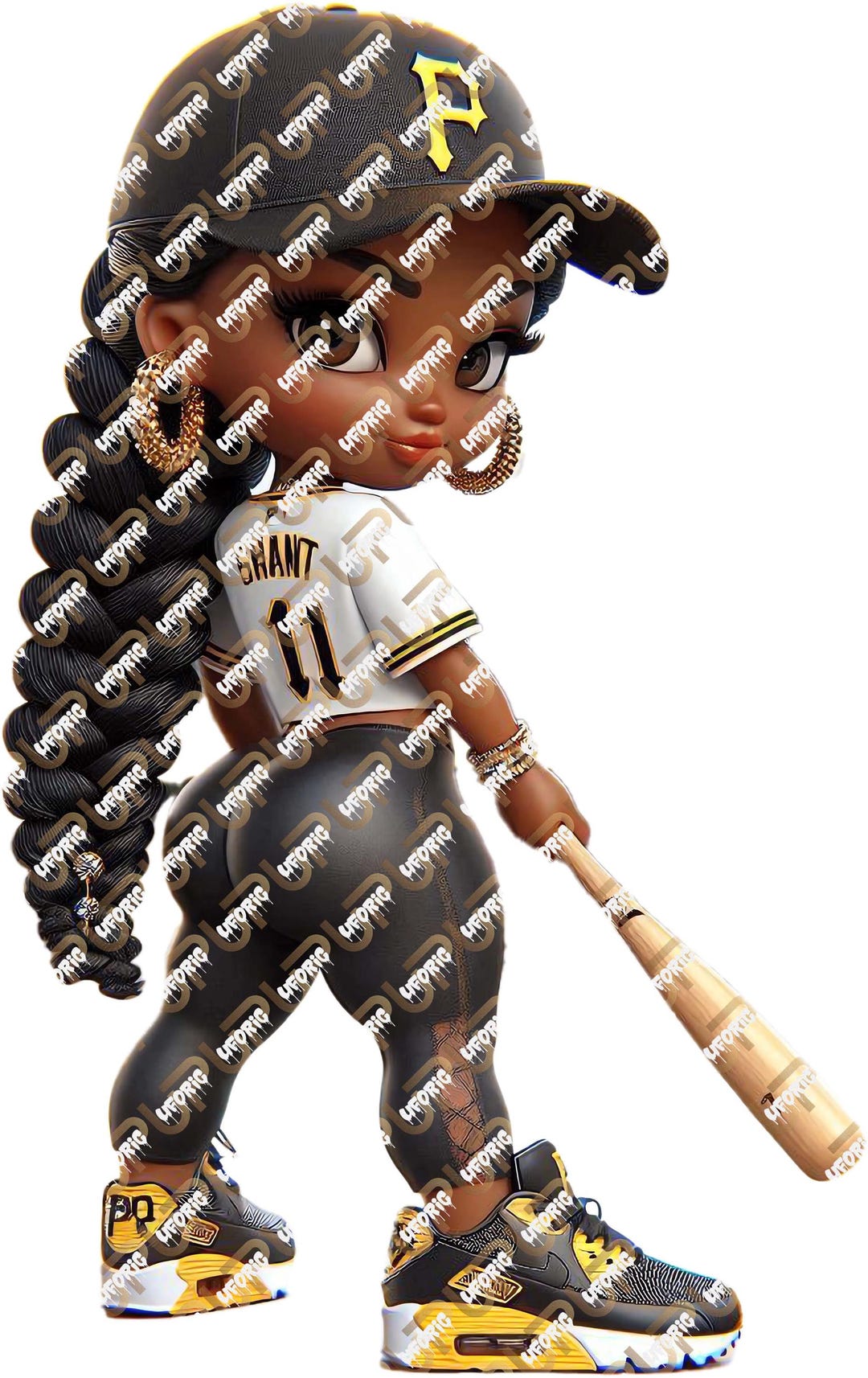Chibi Baseball, Chibi Doll PNG, Chibi Doll Art, Chibi Doll African ...