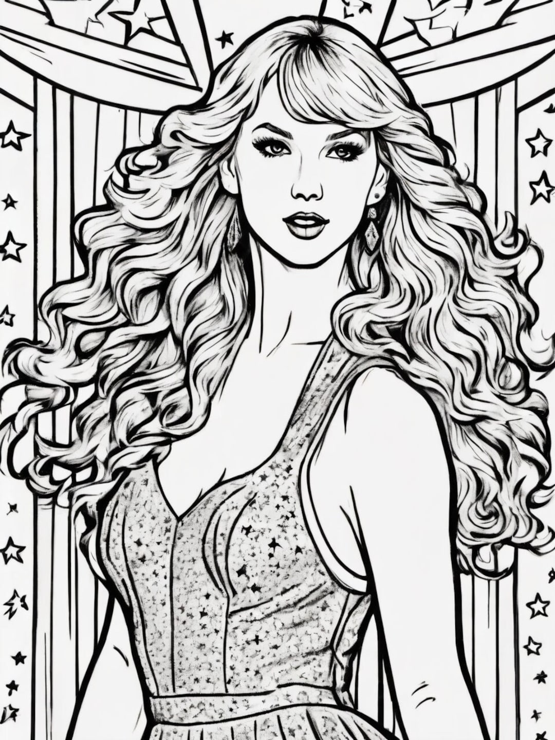 Taylor Swift Fearless Era Coloring Pages Instant Download Party Ideas ...