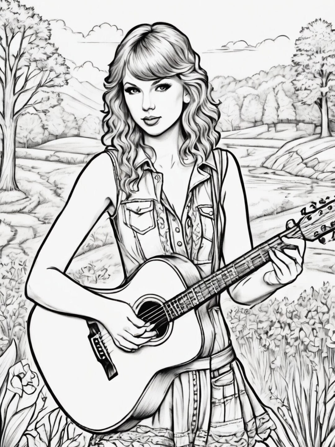 Taylor Swift debut Era Coloring Pages Instant Download Party Ideas