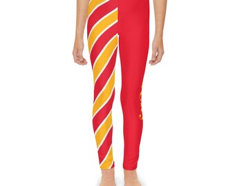 Kansas City Youth Leggings, Chiefs Kids Leggings, Girls Leggings, KC Chiefs Leggings,  Cute Yoga Pants, Gift, Kids Football Leggings