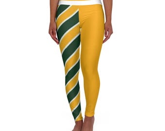 Green Bay Football Themed High Waisted Yoga Leggings, Women's Leggings,  Leggings, green bay pants, gift, green bay football items