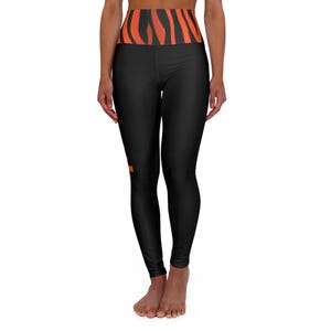 Cincinnati Football  Themed High Waisted Yoga Leggings, Bengals leggings, Women&#39;s Leggings, cute yoga pants, Gift