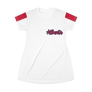 atlanta braves jersey dress ATLANTA BRAVES Jersey Dress sz S Blue Cooperstown Button-down Stitched MLB