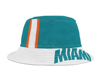 Miami Football Themed Bucket Hat, Dolphins Football Themed Bucket Hat, Cute Hat, Fun Game Day Hat