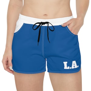Blue and White Women&#39;s Shorts, Los Angeles Baseball Themed shorts, Cute shorts, game day shorts, l.a. Baseball,  LA shorts