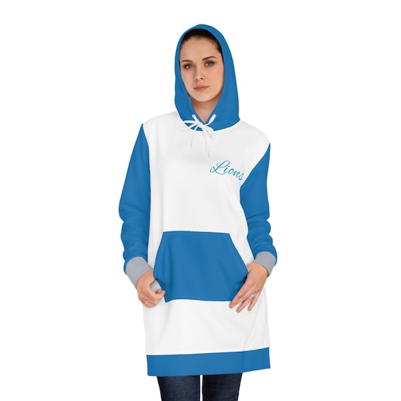 Detroit Football Themed Women s Hoodie Dress Etsy