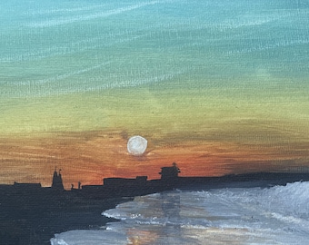 Canvas painting - Sunset at the beach