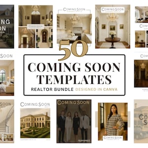 50 Coming Soon Canva Templates | Instagram Posts for Realtors | Real Estate Marketing Kit | Editable and Easy to Use