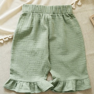 Kids Muslin Pants //Toddler Muslin Pant // Kids Muslin Pants// Ruffle detailed