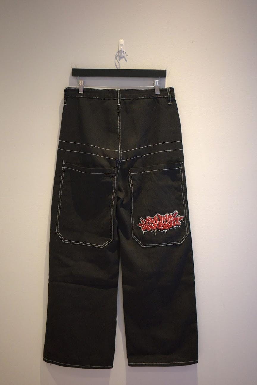 JNCO Baggy Jeans / VTG Baggy Fit Hose / Vintage Black Denim / 90s 