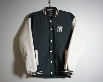 New-York-Yankees Letterman Jacke / Vintage Neon Letterman Mantel / 90er Jahre Letterman / Schwarz und Weiß / Hip Hop Kleidung / Streetwear