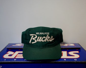 Milwaukee Bucks Snapback / Vintage Sports Script Cap / Green / 1980's Headwear / 90s Collector Item