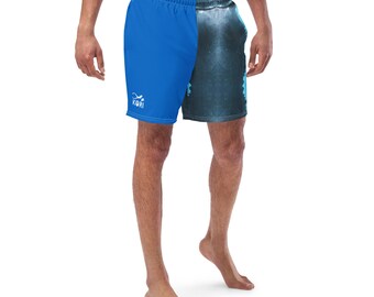 Great White Shark Men's Swim Trunks, Ocean Inspired Boardshorts, Surf Boardies, Mens Shorts, Sportswear, Shark Lovers