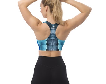 Great White Shark Racerback Sports Bra Top, Ocean Inspired, Athletic Activewear, Beachwear, Shark Top