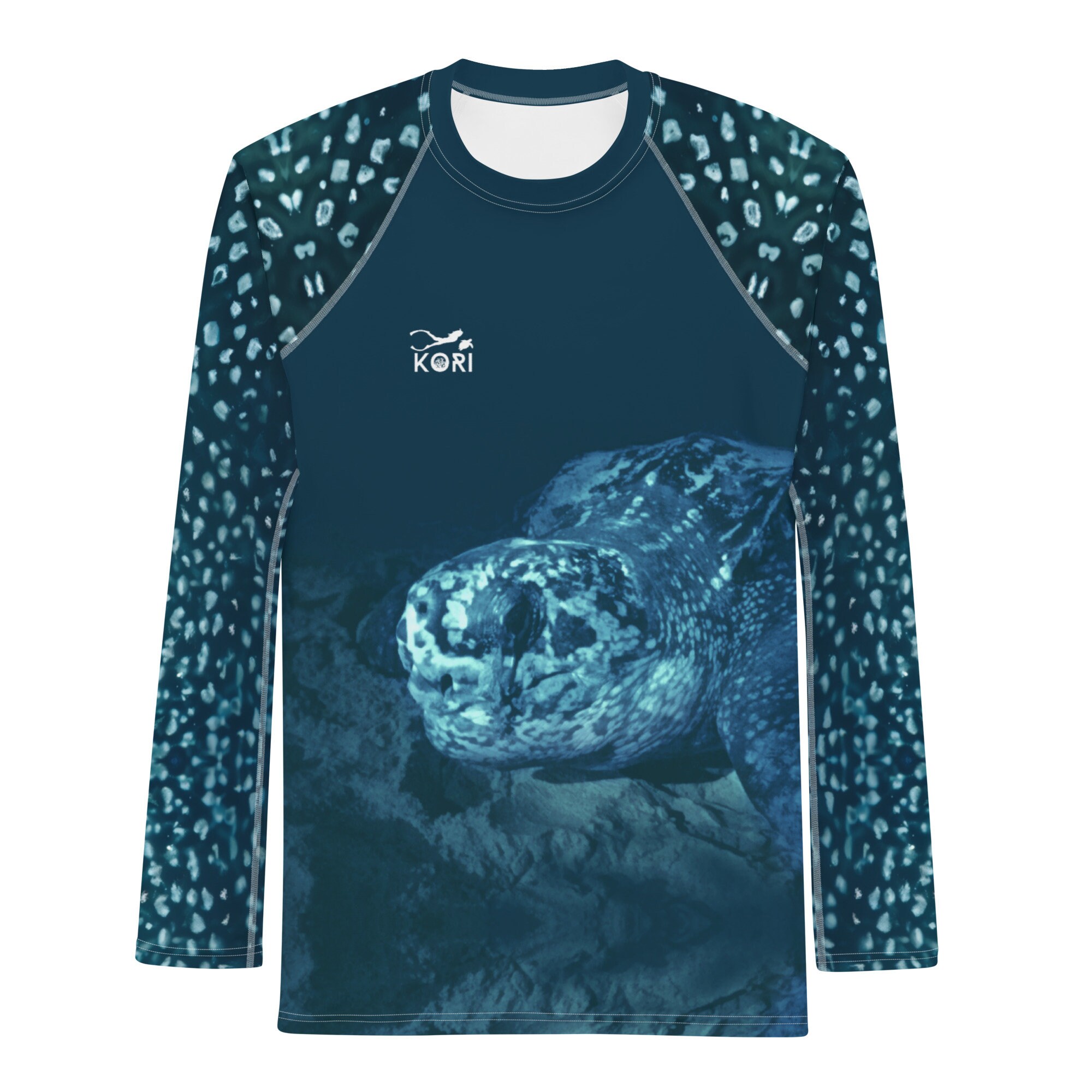 Turtle Rash Guard Leatherback Turtle Mens Rash Guard, UPF Long-sleeve Shirt, Ocean ...