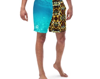 Hawksbill Sea Turtle Herren-Badehose, vom Meer inspirierte Boardshorts, Surf-Boardies, Herren-Shorts, Angelhose, Sportbekleidung, Schildkrötenliebhaber