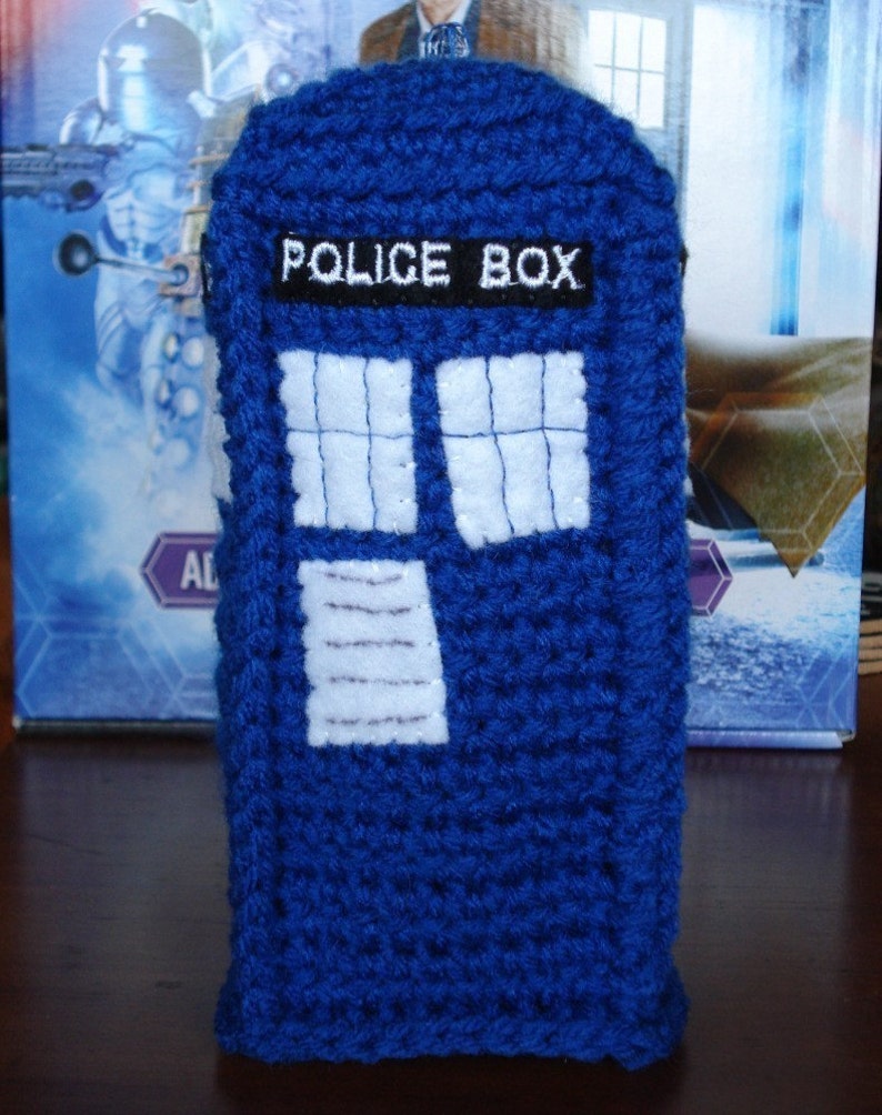 Crocheted Police Box Plushie image 4