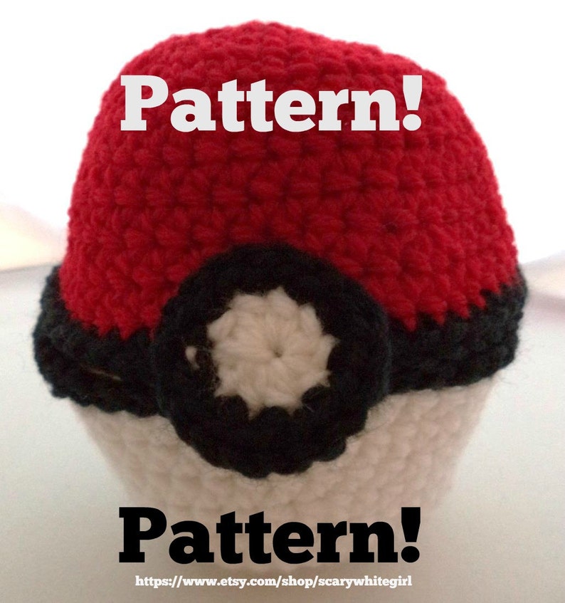 TWO Crochet Patterns for Large and Medium Pokemon-Inspired Hinged Monster Catching Ball PATTERNS ONLY image 2