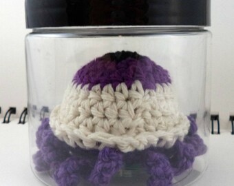 Jar with Giant Purple Crocheted Eyeball with Purple Tentacles (SWG-EY017)