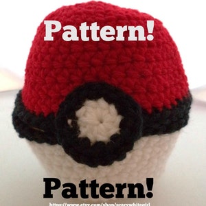 Crochet PATTERN for Large Pokemon-Inspired Hinged Monster Catching Ball - PATTERN ONLY!