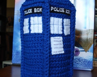 Crocheted Police Box Plushie