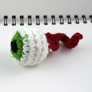Crocheted Eyeball Cat Toy with bell, choose your color image 1