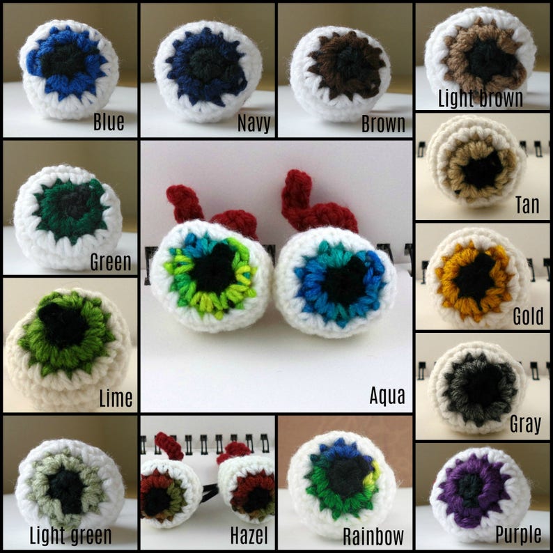 Crocheted Eyeball Cat Toy with catnip, choose your color image 3