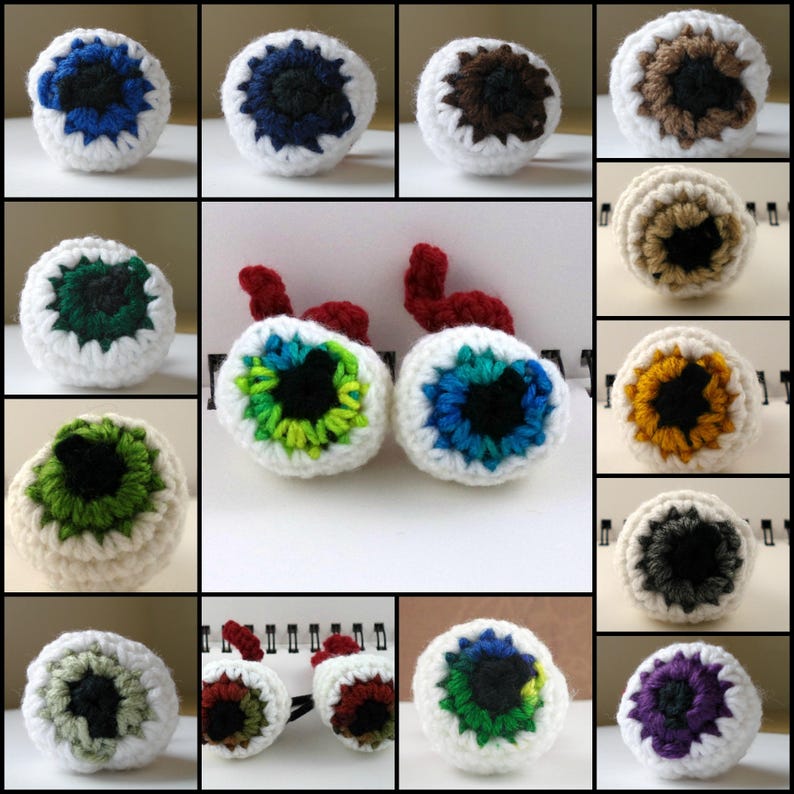 Crocheted Eyeball Cat Toy with catnip, choose your color image 2