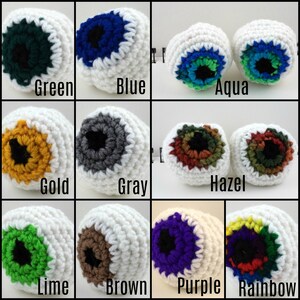 Large Crocheted Eyeball Cat Toy with catnip and bell, choose your color image 2