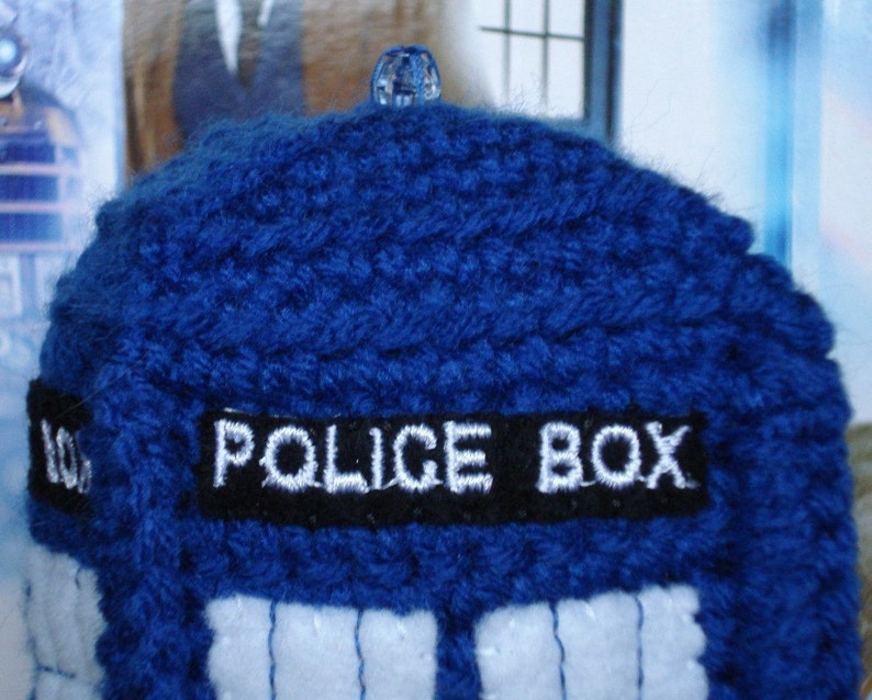 Crocheted Police Box Plushie image 3