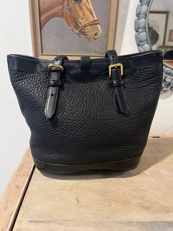 Sac Tote Vintage Dooney & Bourke - Marque De Designer - Occasion - Couleur Bleu, Détails Cuir