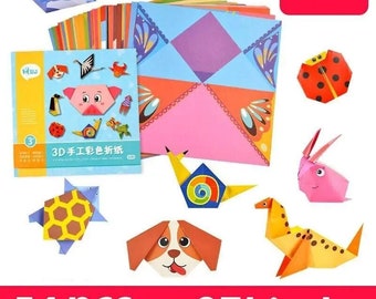 Animal Origami Kit for Kids - 54 Paper Crafts - 14cm x 14cm