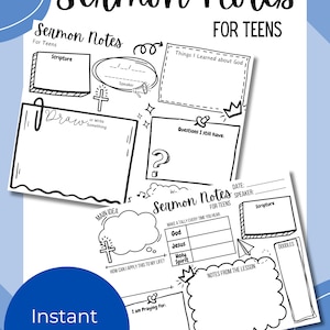 Könnte beinhalten: Schwarz-weiße druckbare Predigtnotizen für Teenager. Die Notizen beinhalten Abschnitte für die Schrift, den Redner, die Hauptidee, die Dinge, die über Gott gelernt wurden, Fragen, wie man die Lektion auf das Leben anwenden kann, eine Zählung für Gott, Jesus und den Heiligen Geist, Notizen aus der Lektion und einen Platz zum Zeichnen oder Schreiben.