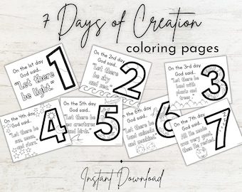 7 Days of Creation Coloring Pages and Pre-Writing Practice