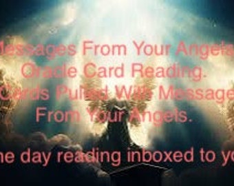 Messages From Your Angels Oracle Card Reading. Same day reading. 3 Oracle card reading with messages from your angels.